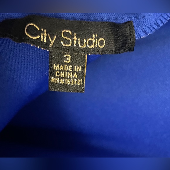 Blue lace up backless dress - Picture 3 of 4